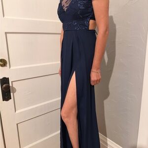 Lucy in the Sky Navy Backless Dress